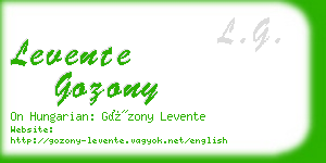 levente gozony business card